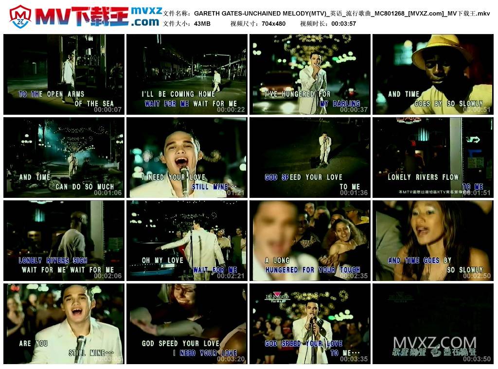 GARETH GATES-UNCHAINED MELODY(MTV)_英语_流行歌曲_MC801268
